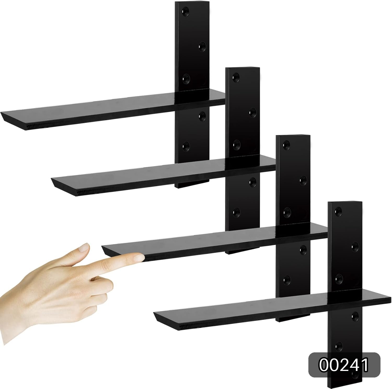 3/8" Thick Heavy-Duty Floating Shower Bench Brackets - 16" L x 2.5" W Wall #R051
