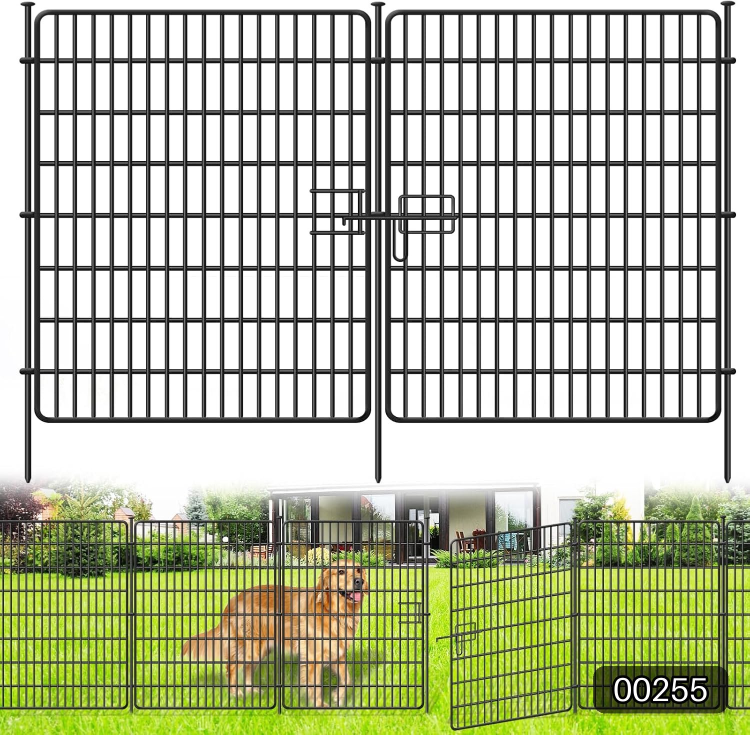 15 Panels No Dig Fence with Gate, 32 in(H) X 36 ft(L) Garden Decorative... #R014