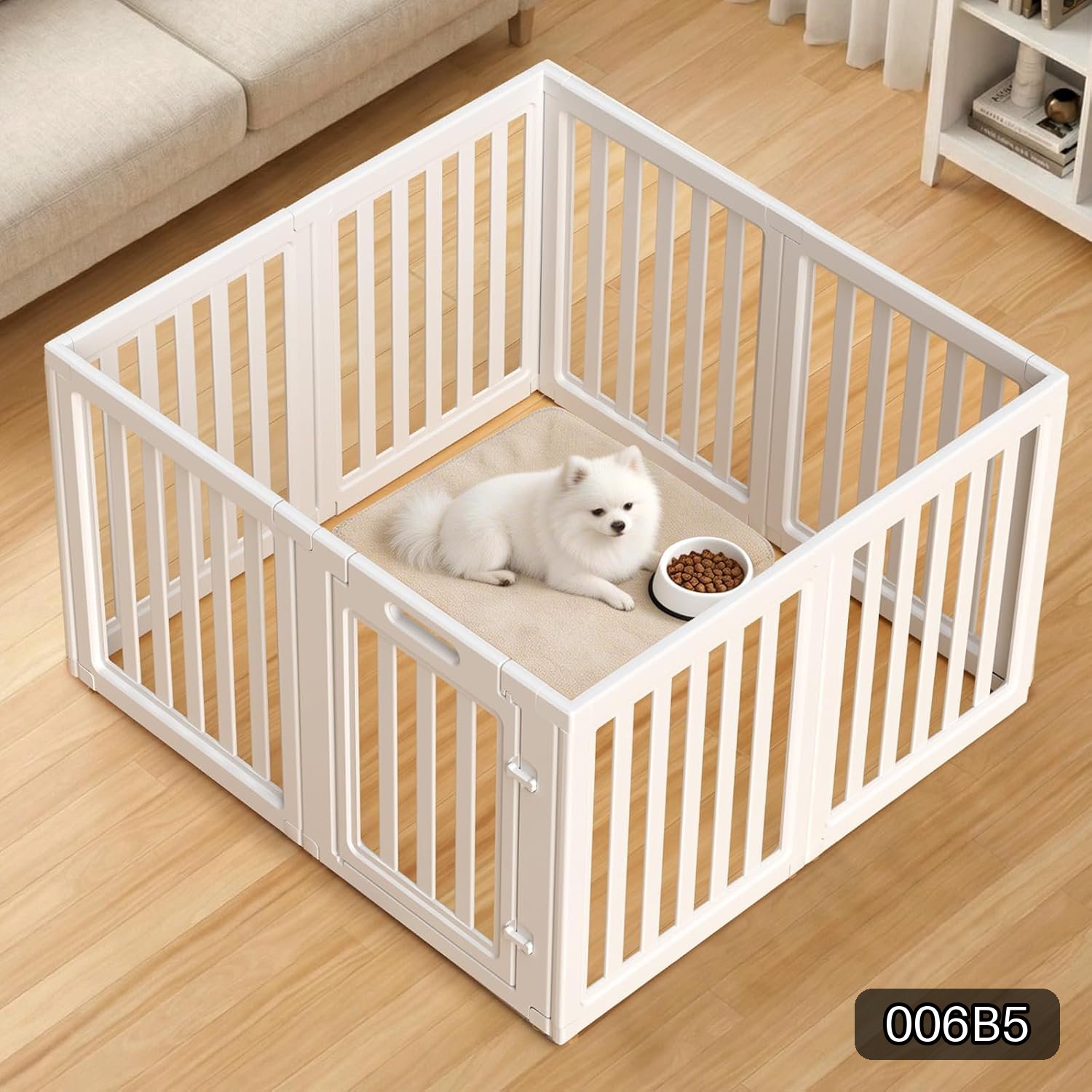 White 8-Panel Indoor Pet Playpen, 23.6-Inch High #R026