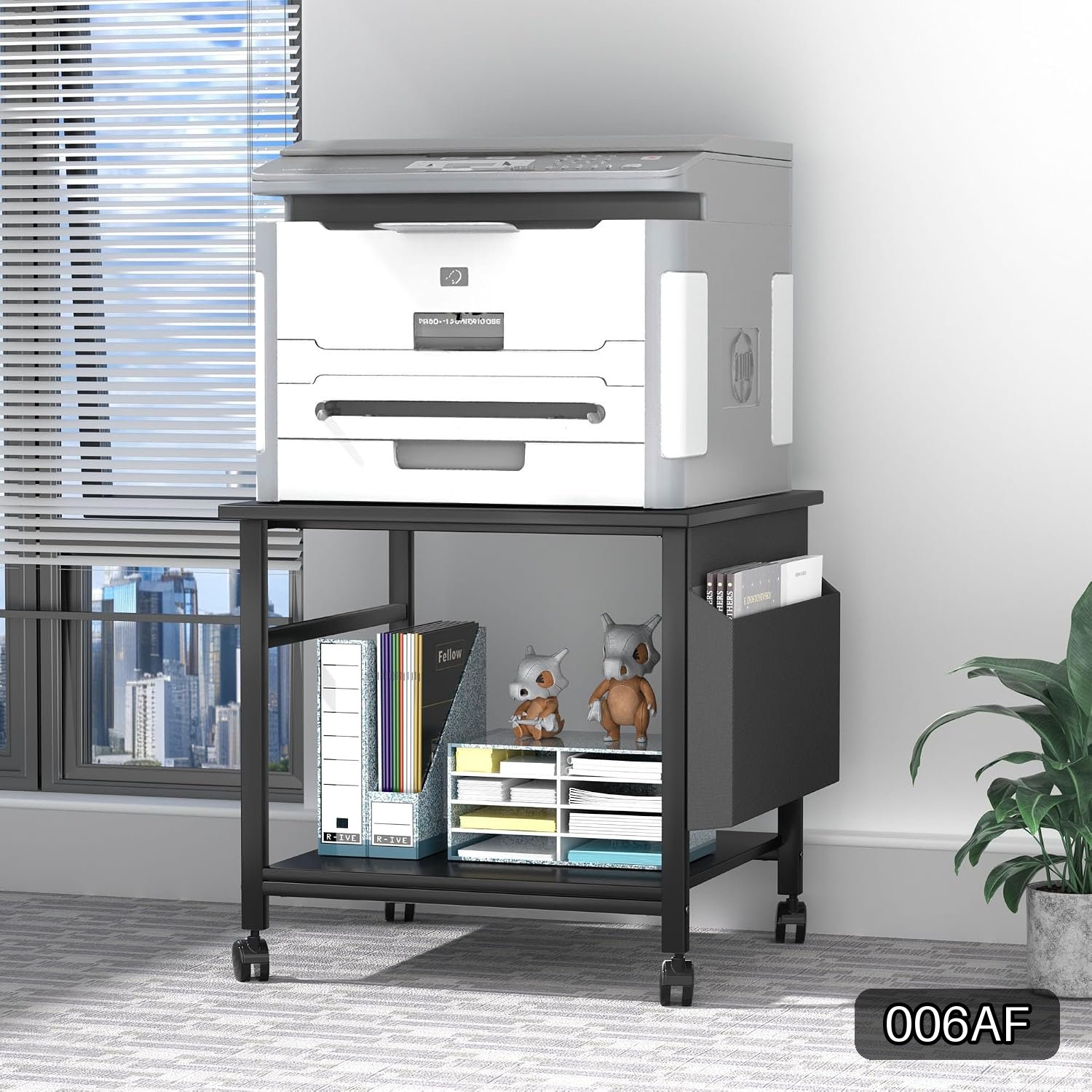 Large Square Printer Stand with Storage, 23.6 x 23.6 Inches #R039