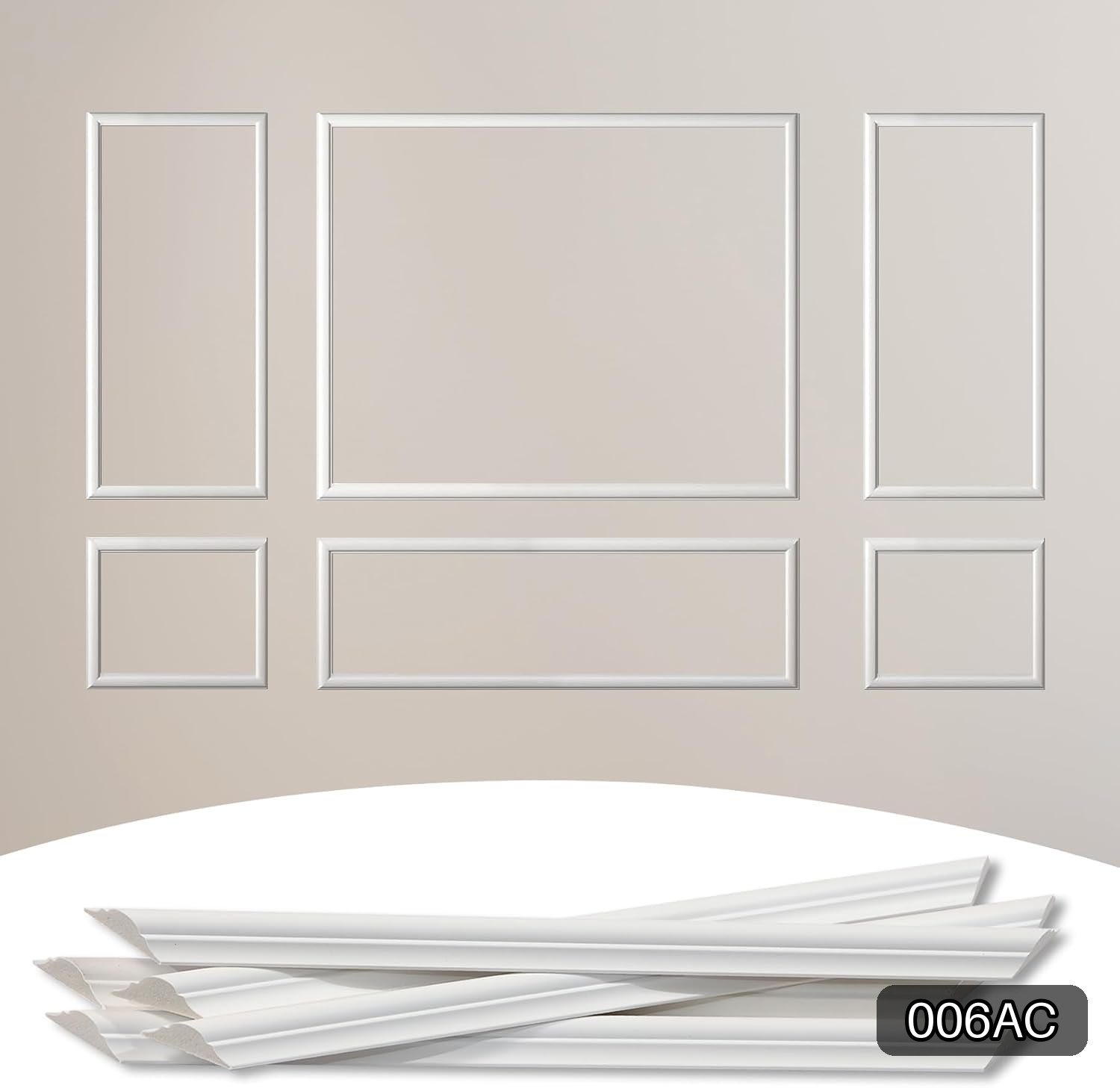 6-Piece Premade Wall Molding Kit for Accent Walls #R040
